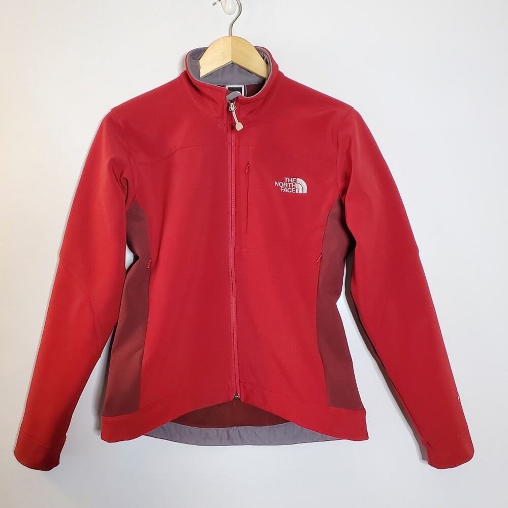 The North Face 2 tone Red scuba Full zip fitted Women's Jacket Size Small